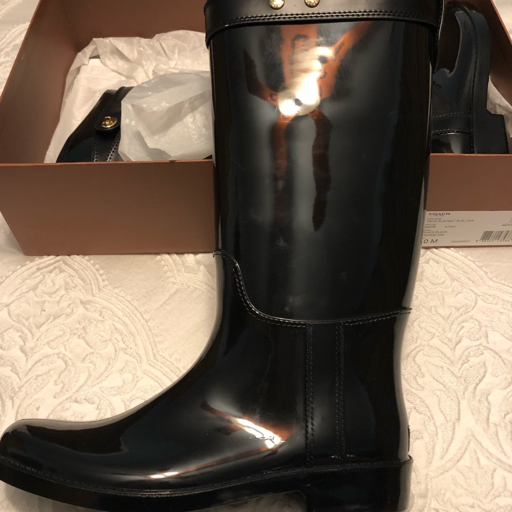 New COACH TALIA Rub/Mat Black Size 10 - Picture 5 of 6